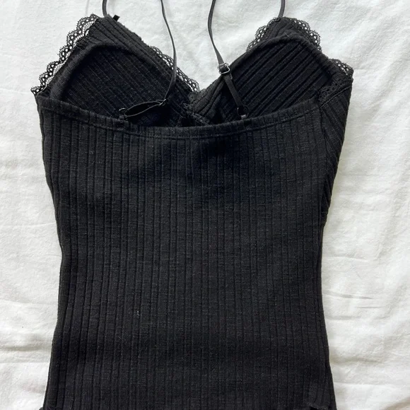 Black and Light Blue Ribbed Camisole Set - Picture 6 of 6